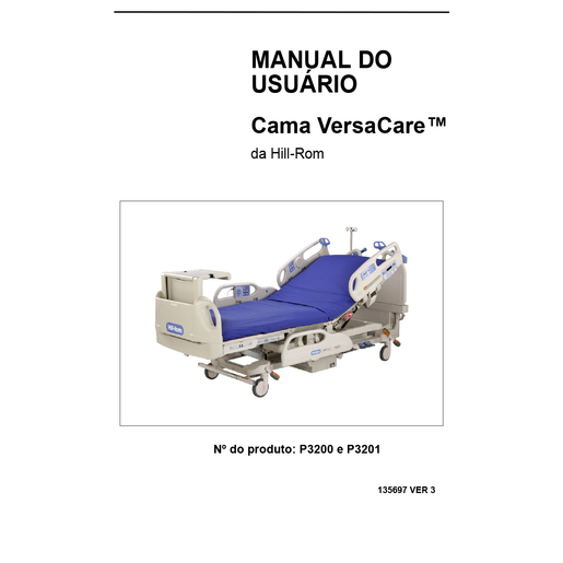User Manual, VersaCare, Brazilian Portuguese