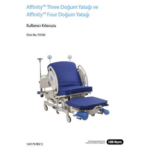 User Manual, Affinity 3&4, Turkish