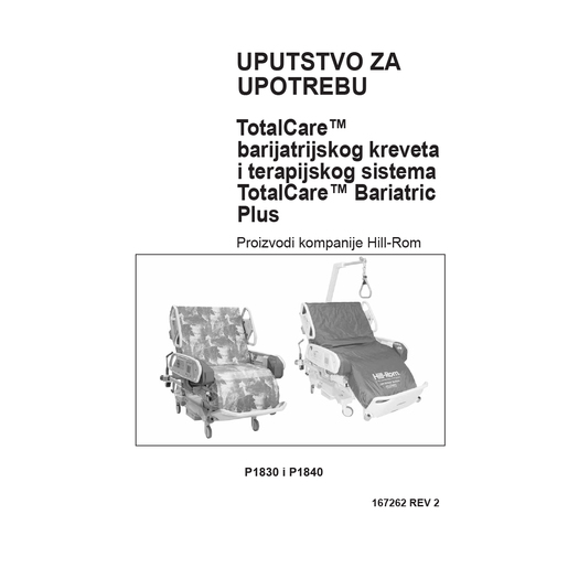 User Manual, TotalCare BariatrIC, Serbian