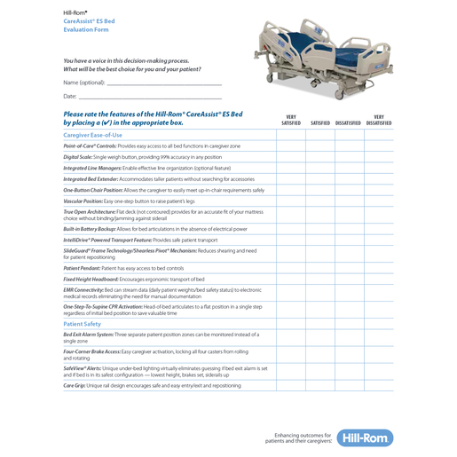 CareAssist ES Bed Eval Form, US