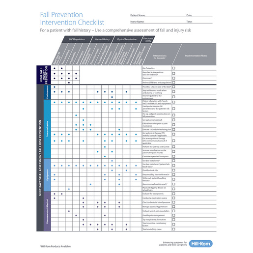 Fallprev Intervention Checklst