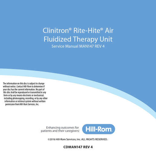 CD, Clinitron Ritehite Service Manual
