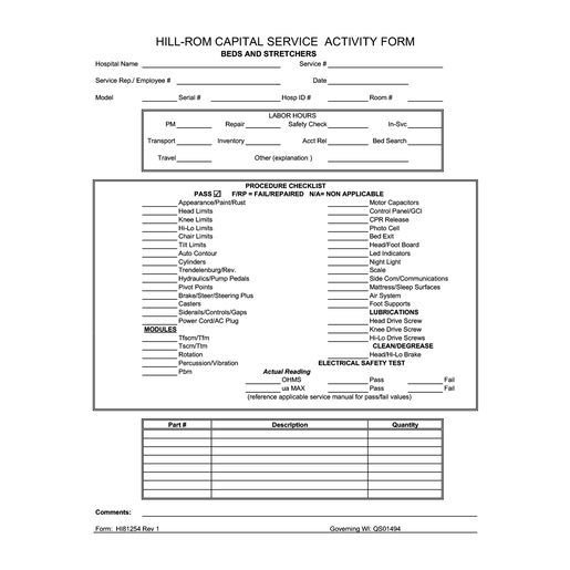 HR Capital Activity Form